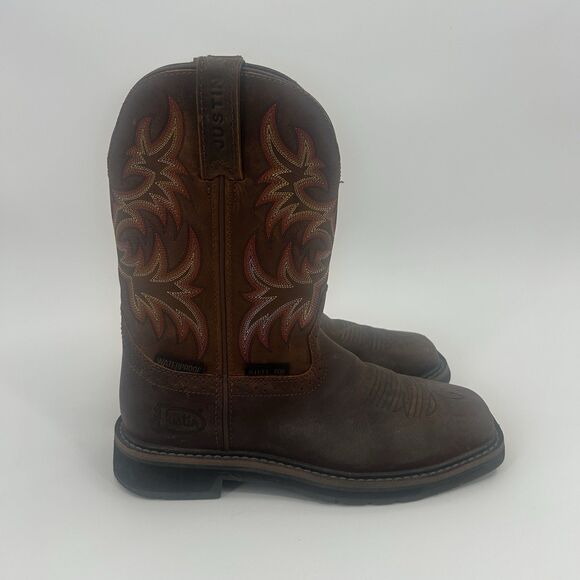 Justin Boots Brown Leather Western Work Boots main image 5